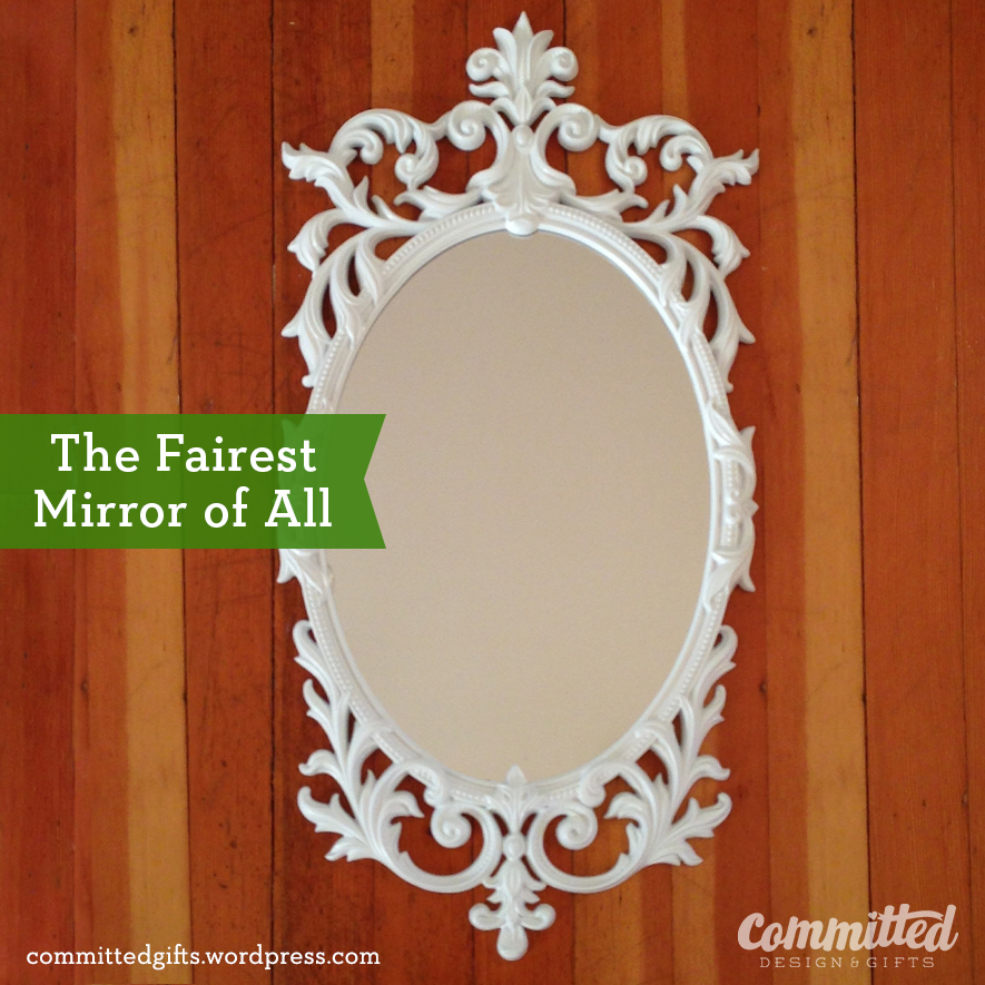Spray painted ornate mirror frame