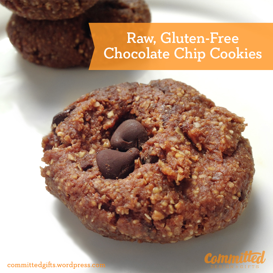 Gluten-free raw chocolate chip cookies.