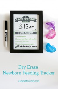 Last Feeding Tracker baby shower gift on Etsy.